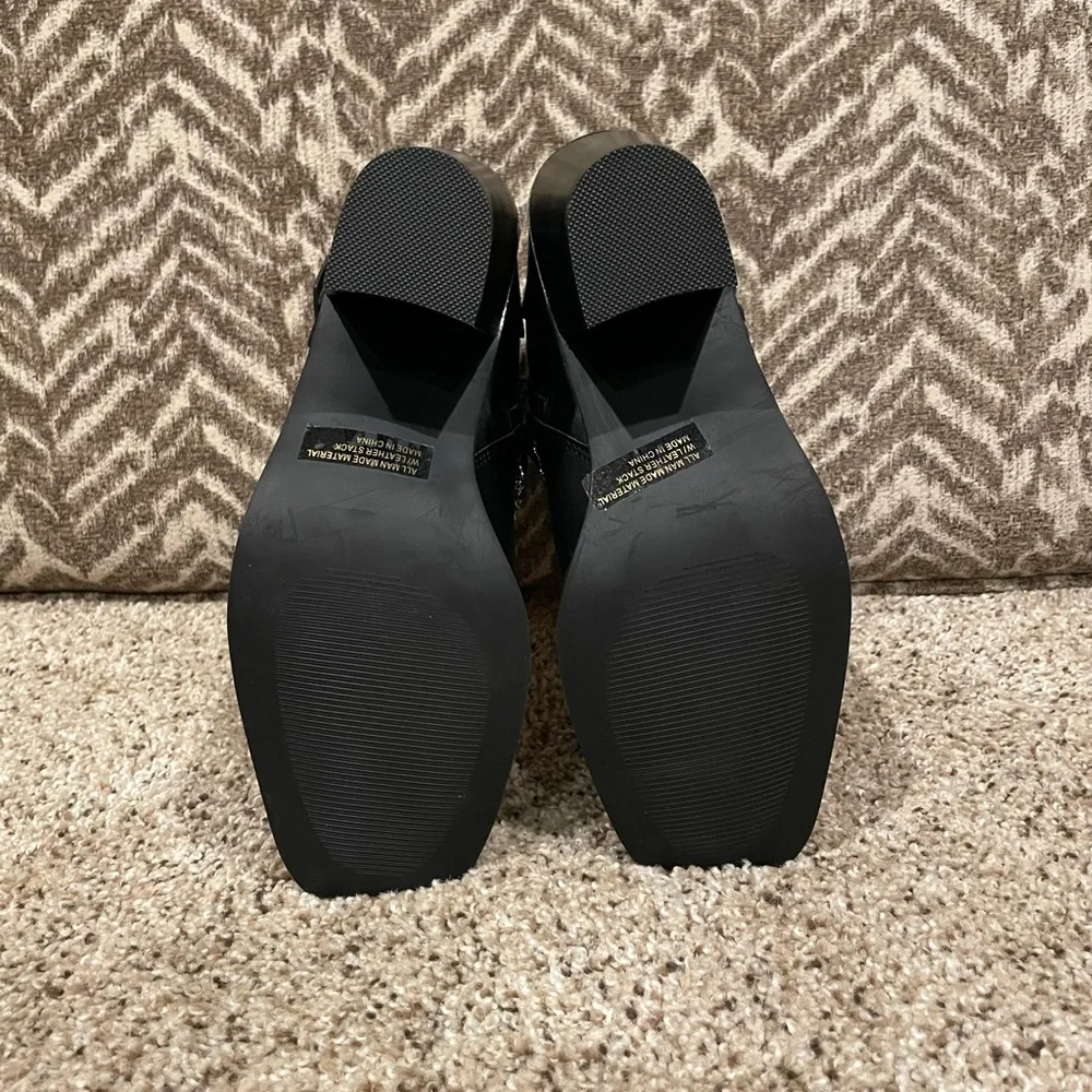 Dolce Vita square toe bootie black with chain padded sole 3” heel 9.5 Kodye - Picture 6 of 9